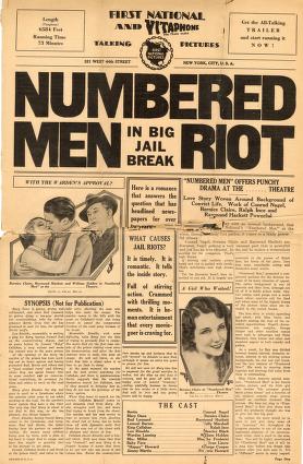Pressbook for Numbered Men (1930)