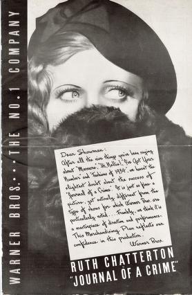 Pressbook for Journal of a Crime  (1934)
